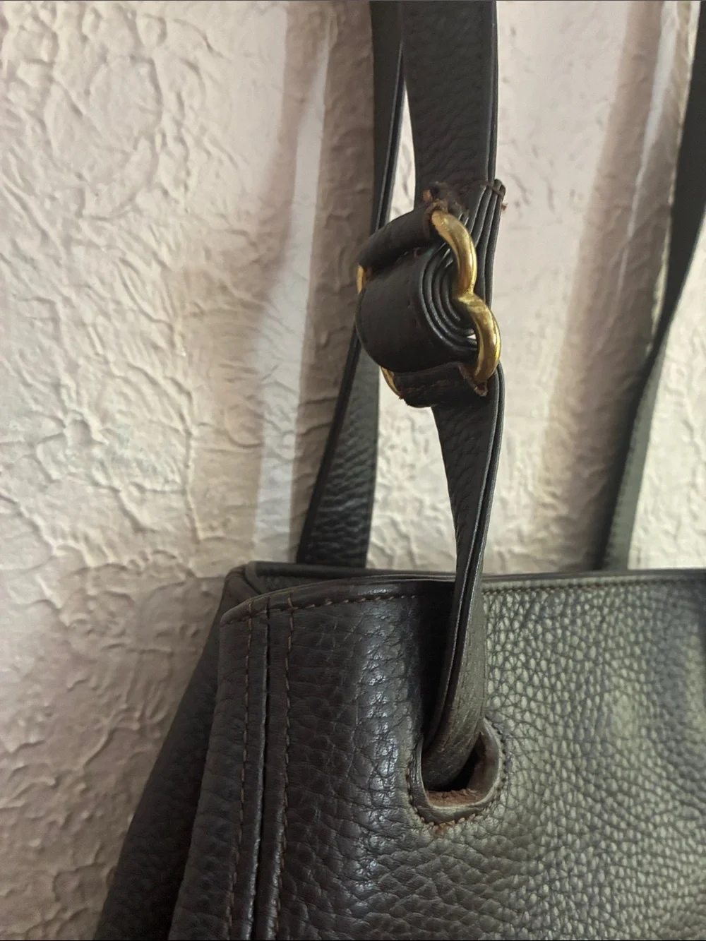 Vintage Coach 4923 Sonoma Purse Dark Brown Pebbled Leather Drawstring Bucket Bag